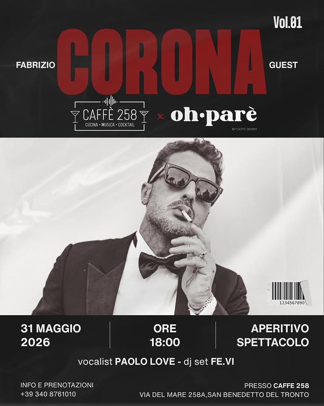 🍹 Fabrizio Corona Live Show – L'Aperitivo Spettacolo al Caffè 258